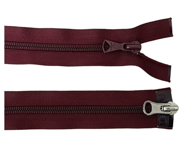 Dvipusis, spiralinis užtrauktukas 80cm Bordo