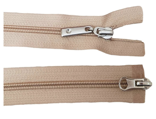 Dvipusis, spiralinis užtrauktukas 70cm Smėlio