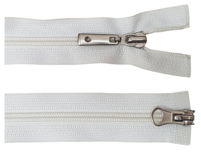 Dvipusis, spiralinis užtrauktukas 70cm Baltas