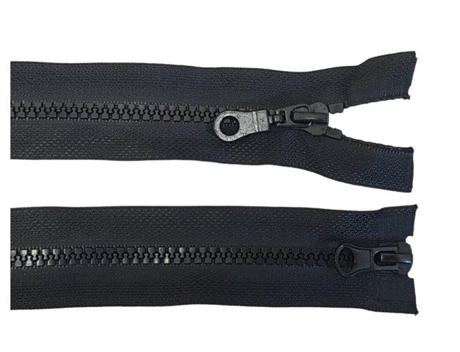 Dvipusis, plastikinis užtrauktukas Nr.5 | 80cm Juodas