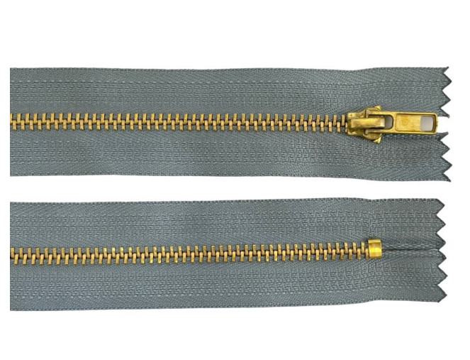 Metal zipper 18cm Blue-grey