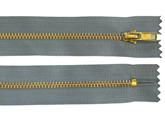 Metal zipper 18cm Blue-grey