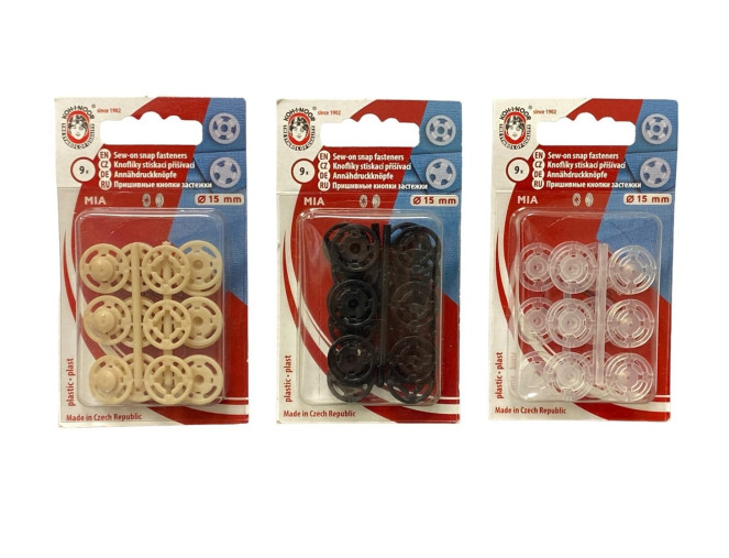 Plastikinė spaudė 15mm | 9vnt | 3 spalvos