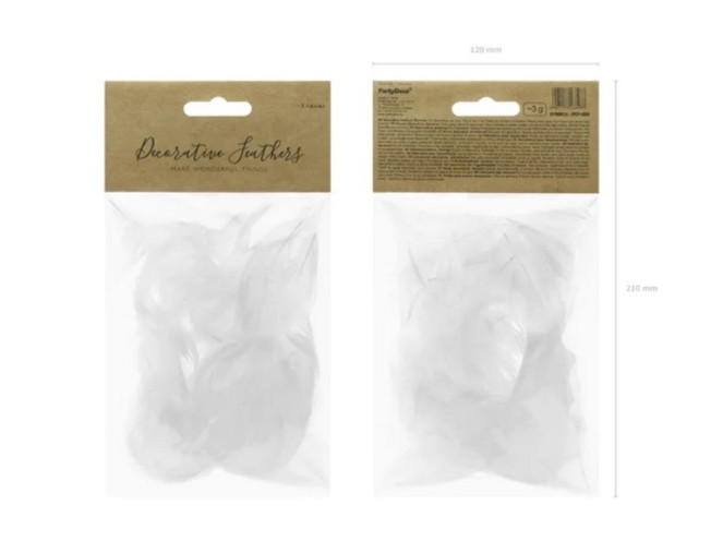 Dekoratyvinės plunksnos 3gr | Baltos