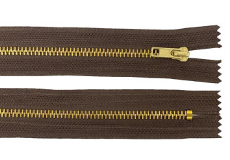 Metal zipper 16cm Brown