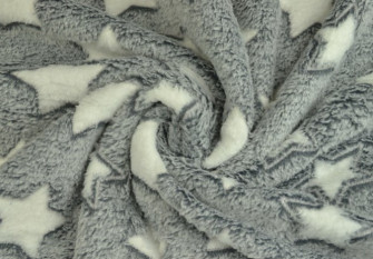 Fleece White stars in grey