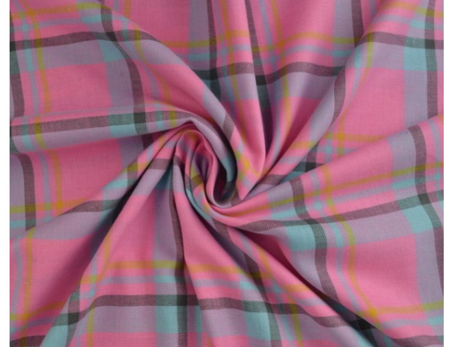 Languotas medvilninis audinys Rožinis