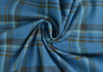 Languotas medvilninis audinys Melsvas