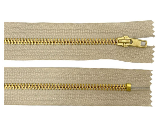 Metal zipper 20cm Sand