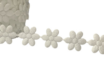 Flower ribbon 16 x 20mm | White