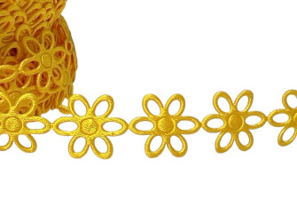 Flower ribbon 16mm. | Yellow