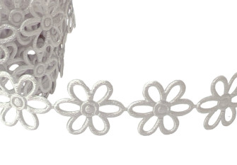 Flower ribbon 19mm. | White