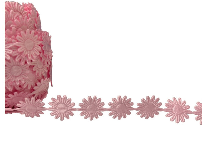 Daisy flower ribbon 19mm | Pink