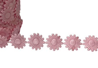 Daisy flower ribbon 14mm | Pink