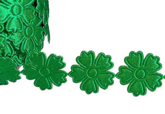 Decorative ribbon Flowers 23mm | Green