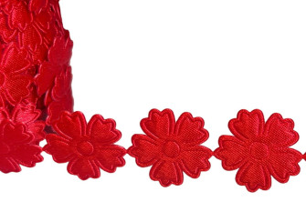 Decorative ribbon Flowers 23mm | Red