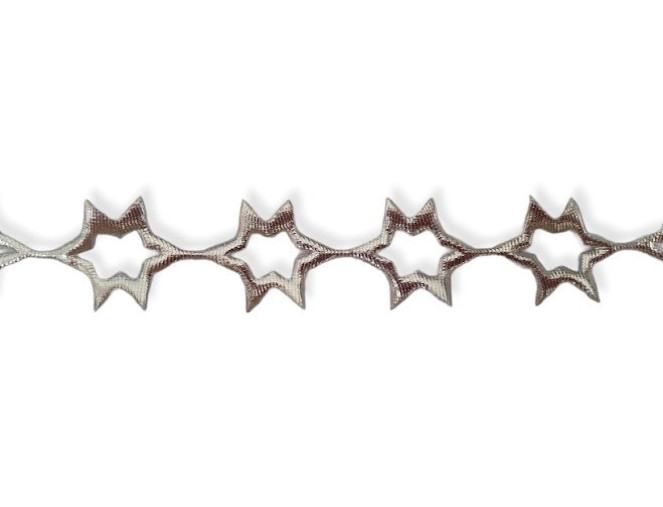 Decorative ribbon Stars 18mm | Silver