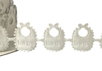 Decorative ribbon Baby | White