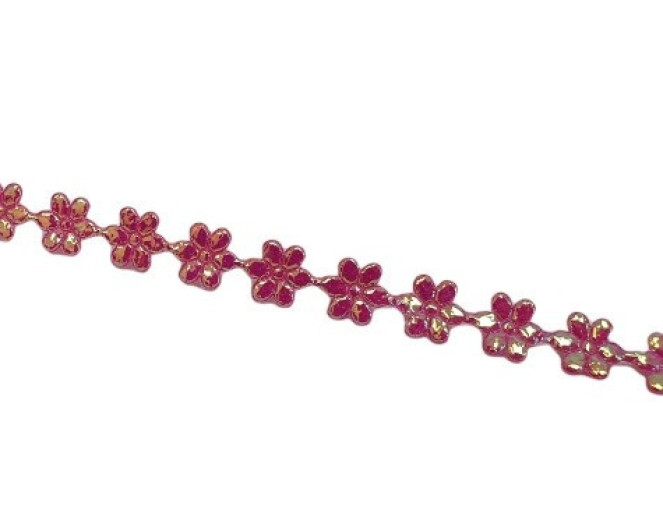 Ribbon of flowers 8mm | Pink