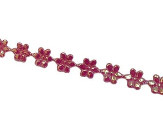 Ribbon of flowers 8mm | Pink