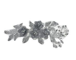 Prisiuvama aplikacija Gėlės | Pilka Prisiuvama aplikacija Gėlės | Pilka