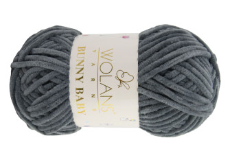Wolans Yarns Bunny Baby 100g | 120m -10009 Tamsiai pilka