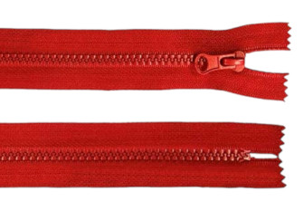 Plastic zipper 16cm Red