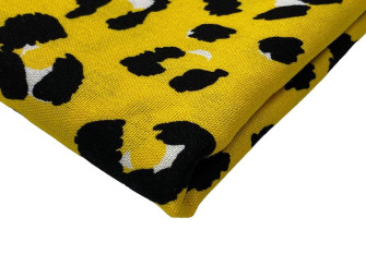 Viskozinis audinys su linu Leopardo raštai geltoname
