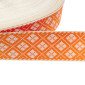Tautinė juostelė 32mm Oranžiniai raštai