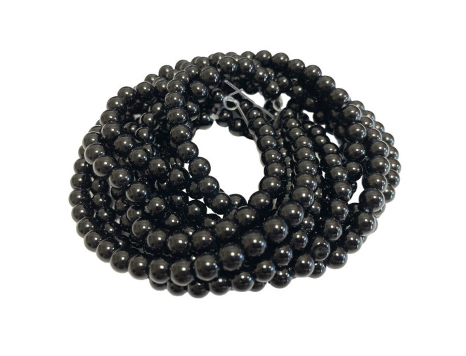 Akmens karoliukai 6mm Oniksas | Juodas pigiau