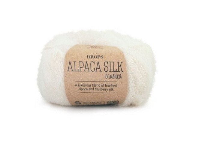 Drops Brushed Alpaca silk 01 Balta