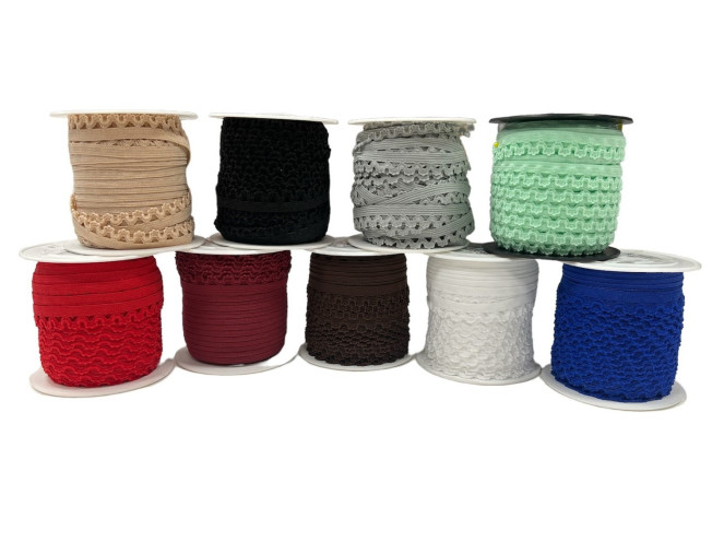 Dekoratyvinė guma su kilpelėmis | 12 spalvų