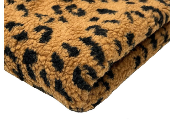 Teddy fabric Leopard print 380gr/kv.m.