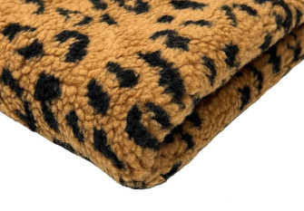 Teddy fabric Leopard print 380gr/kv.m.