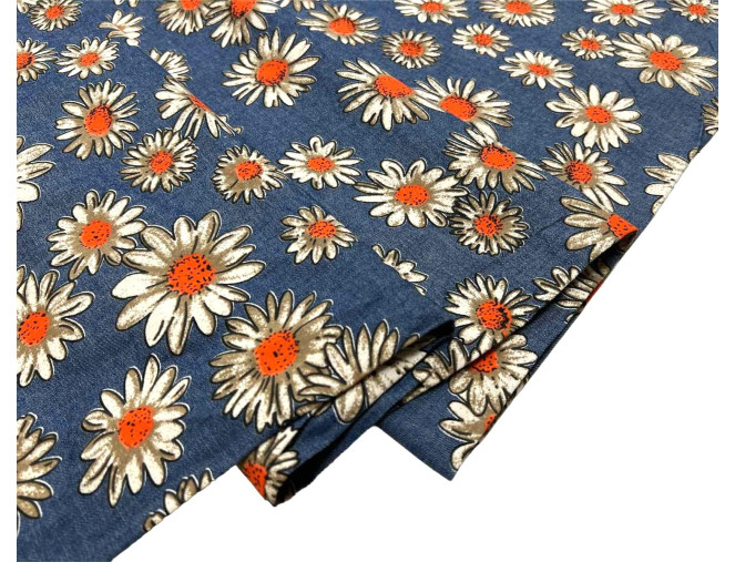 Medvilninis audinys Ramunės džinsiniame pigiau