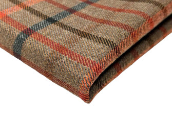 Viscose fabric Plaid Brown