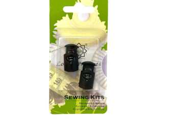 Plastic stopper - Lotus | 2pcs | Black