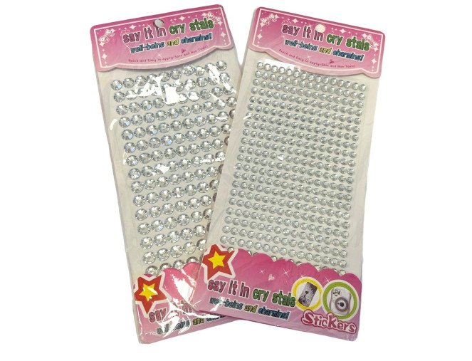 Clear crystals glued on | 2 sizes pigiau