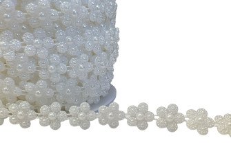 Juostelė gėlytės 13mm | Balta