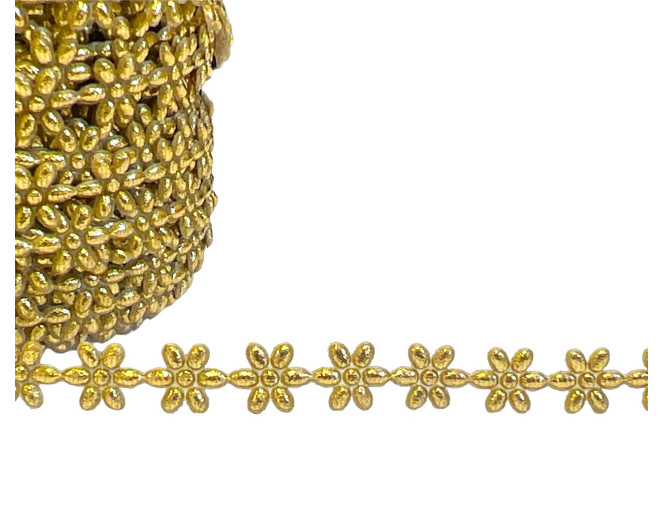 Ribbon of flowers 6mm | Gold
