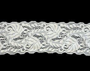 Elastic lace 65mm | White Elastic lace 65mm | White