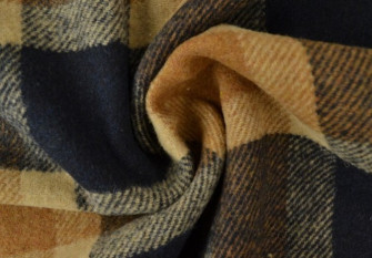 Checked woolen fabric Beige