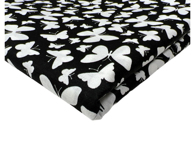 Cotton - canvas Butterflies in black