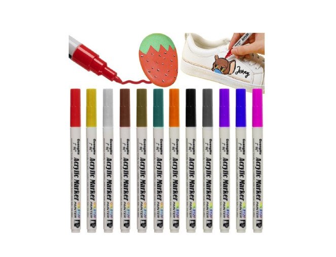 Acrylic markers 12 colours