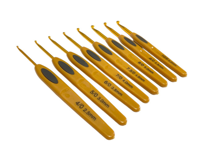 Aliuminių vąšelių rinkinys su plastikine rankenėle | Auksinis