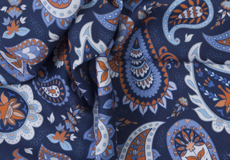 Barbie (Marchiano) fabric Turkish cucumber patterns in blue