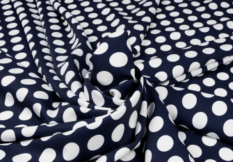 Barbie (Marchiano) fabric White bubbles in blue