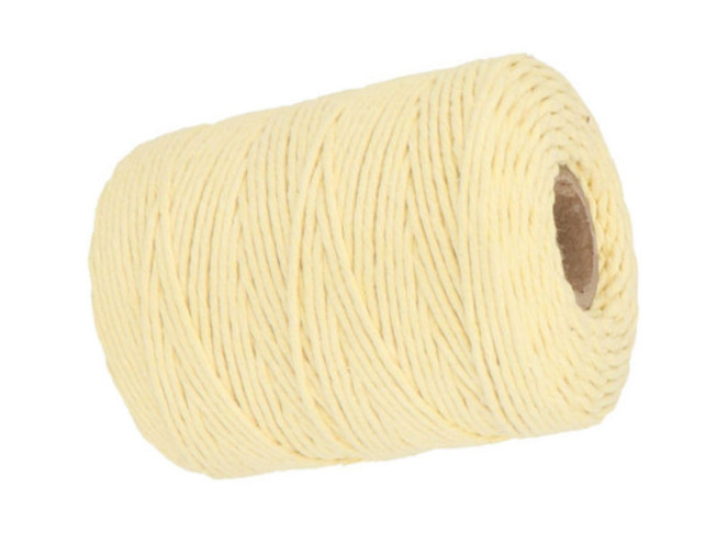 Makrame siūlai 2mm 140m Gelsvi