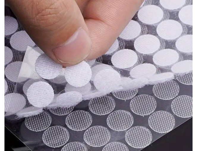 Velcro lipdukai su klijais 15mm | Balti 102 poros