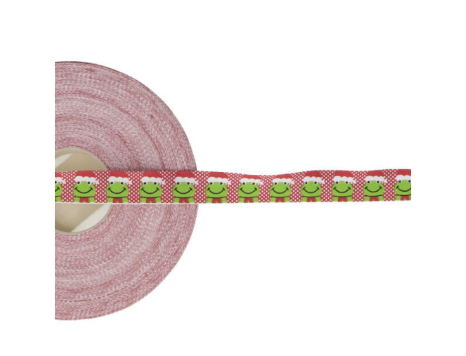 Decorative ribbon 15mm Christmas frog